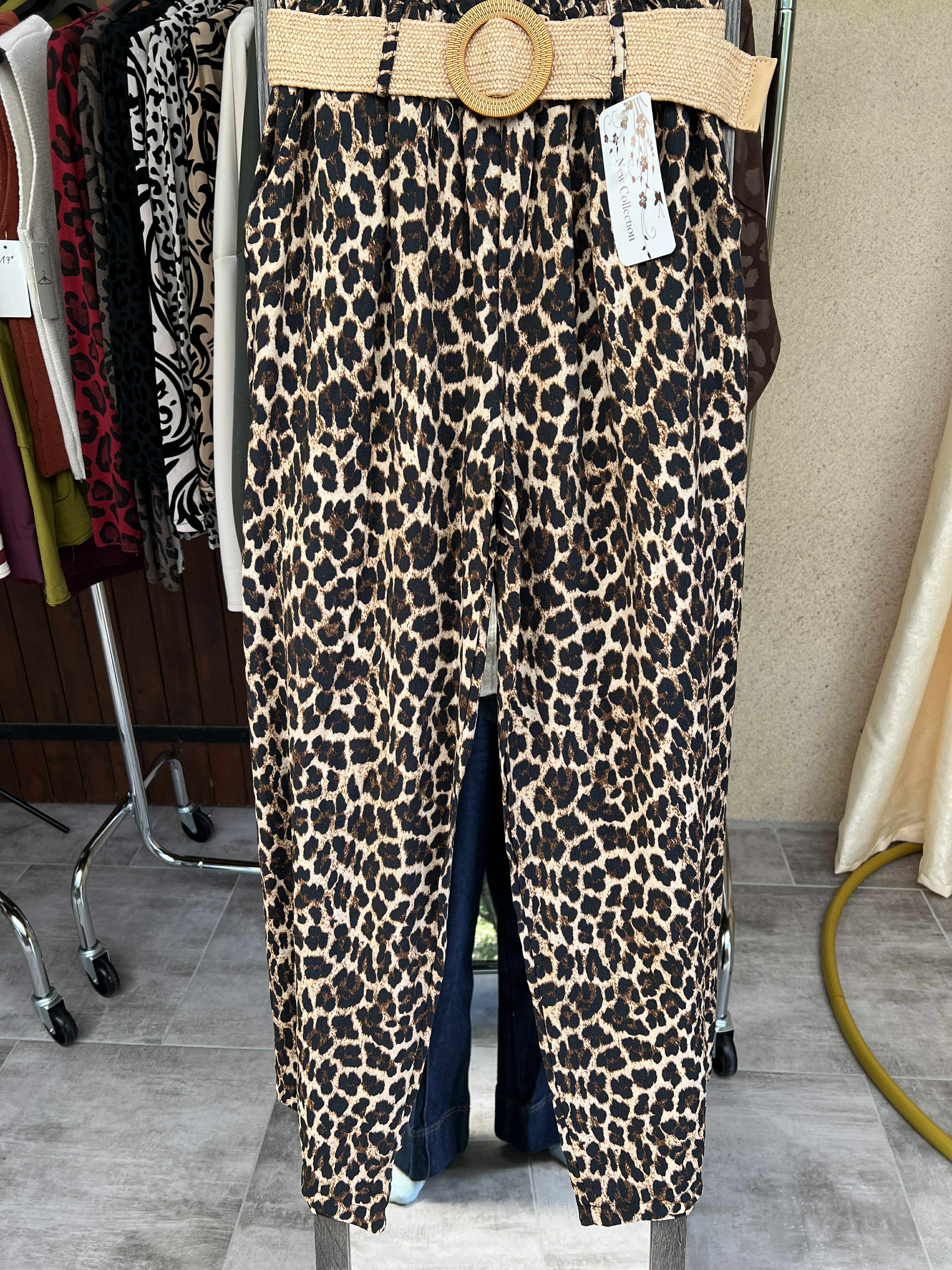 pantalon leopard taille unique 38 a 46