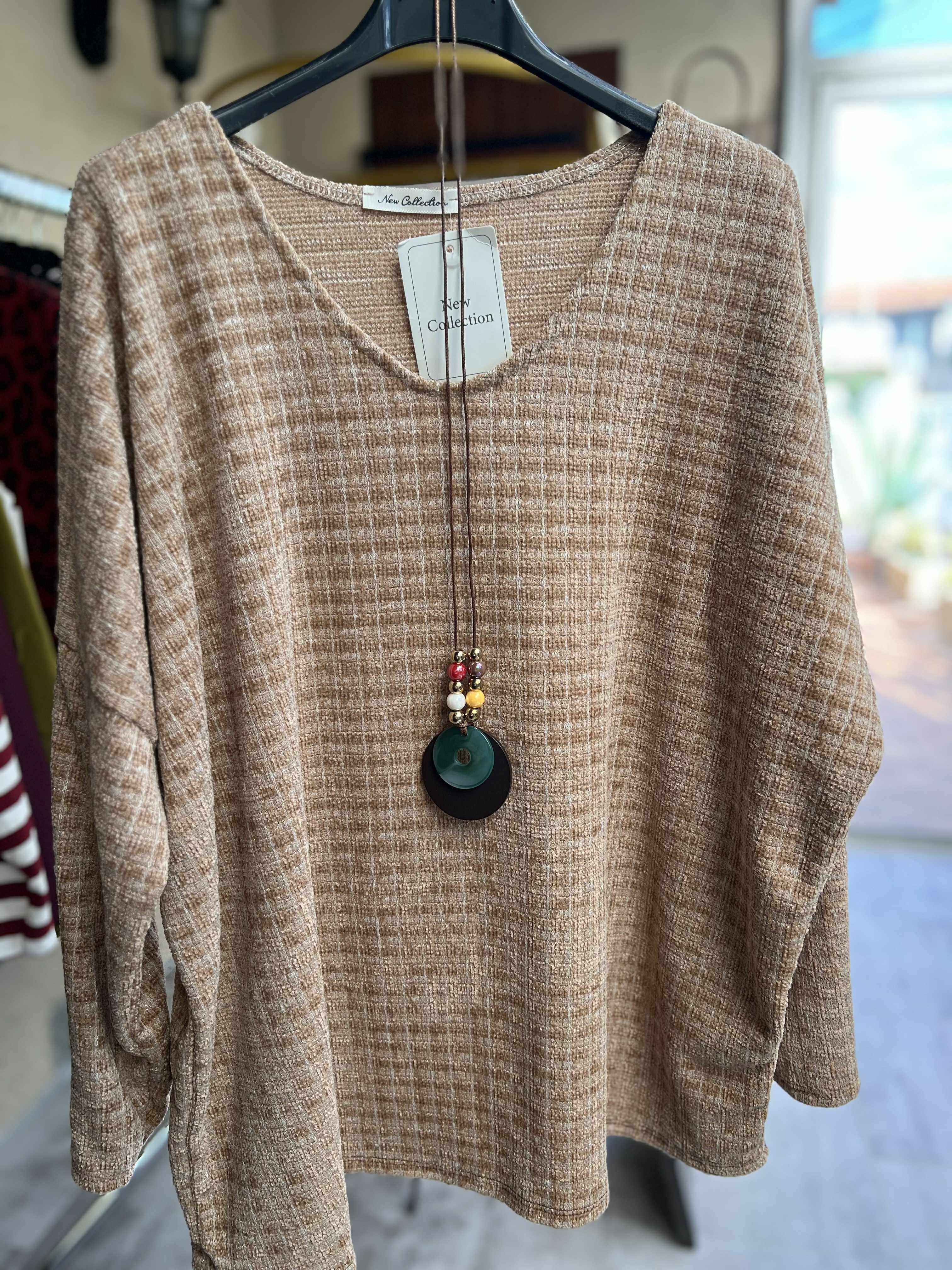 pull avec collier gauffré taille unique 38 a 46