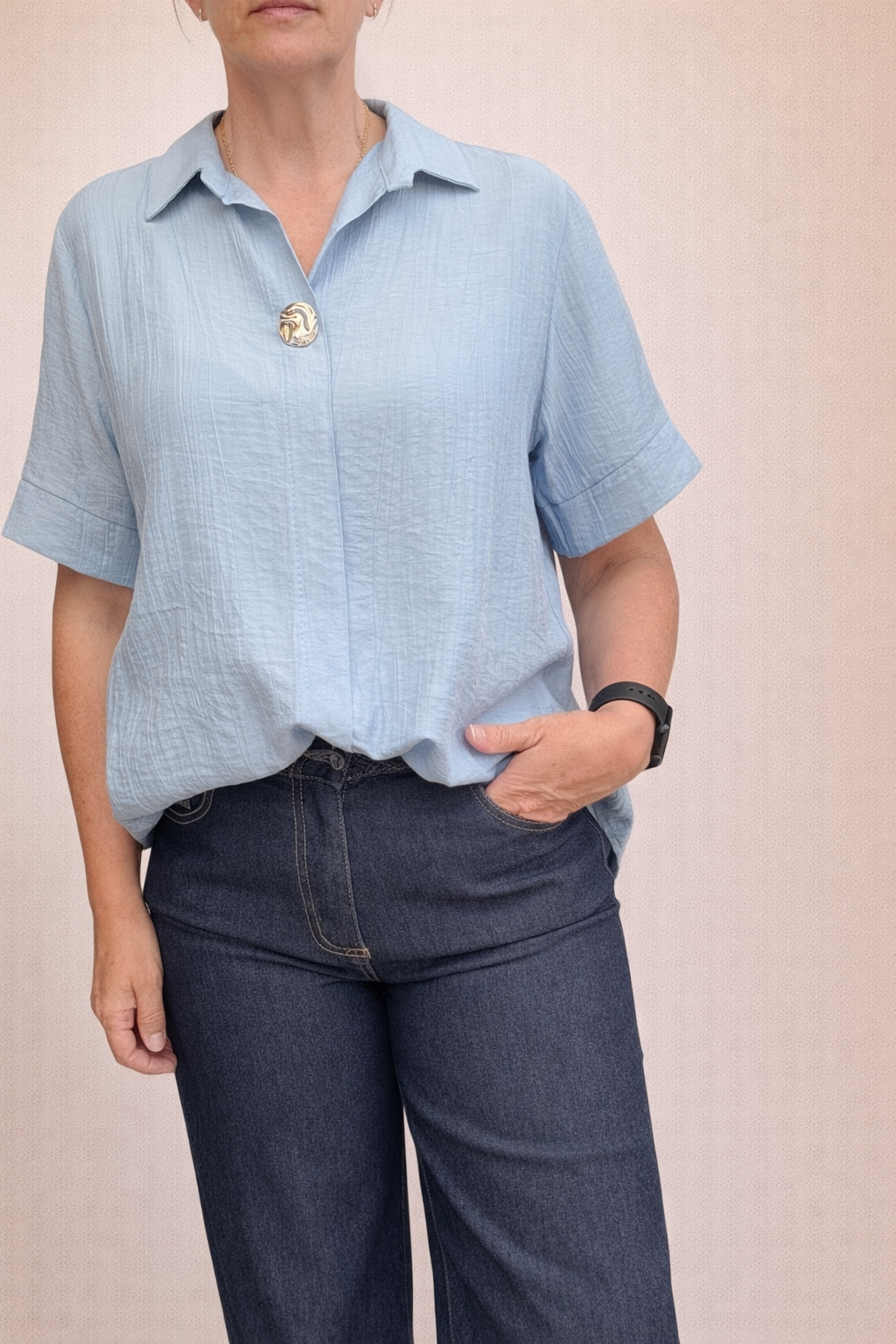 REF 20 Blouse fluide col chemise