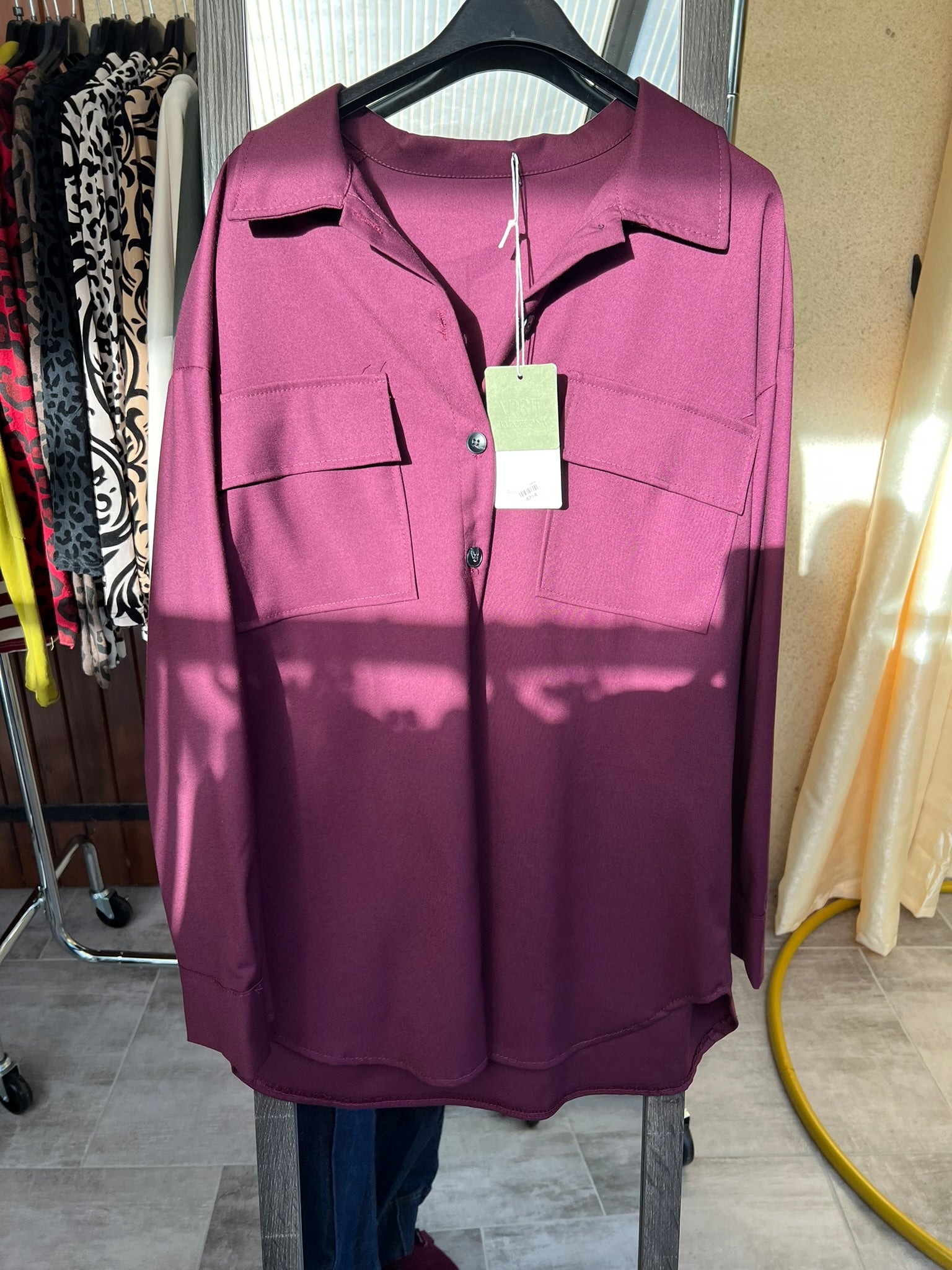 chemise prune taille unique 38 a 44