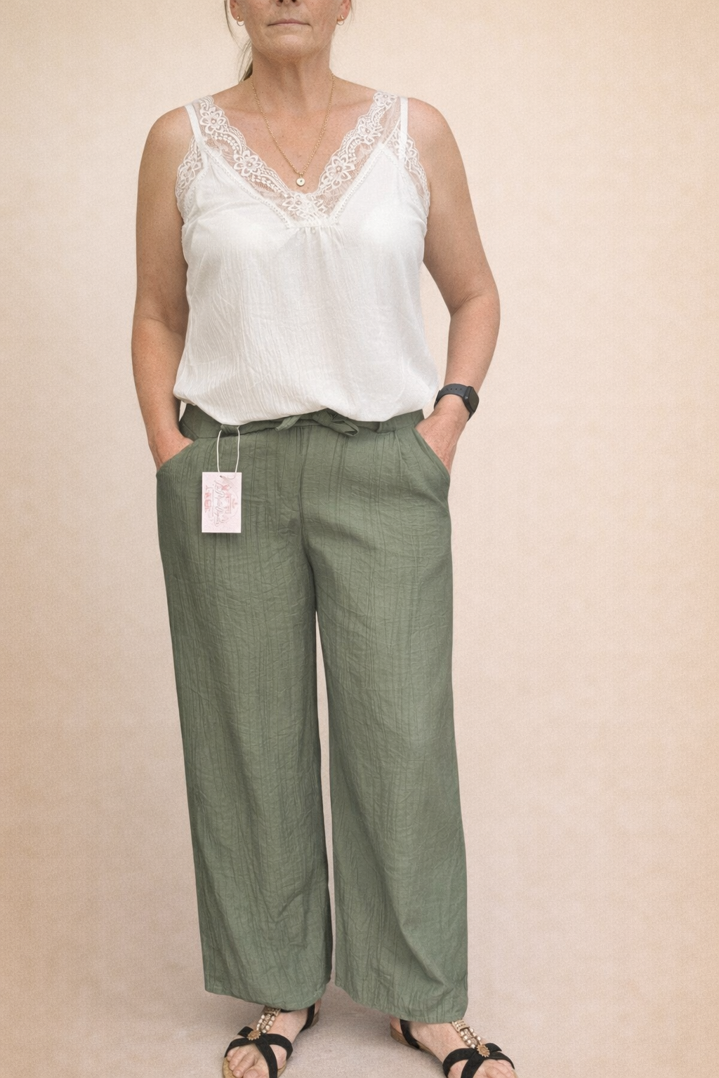 REF 21 Pantalon fluide taille haute